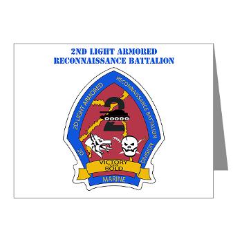 2LARB - M01 - 02 - 2nd Light Armored Reconnaissance Bn with text - Note Cards (Pk of 20)